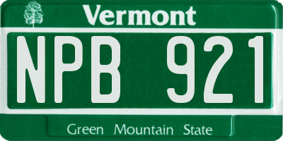 VT license plate NPB921