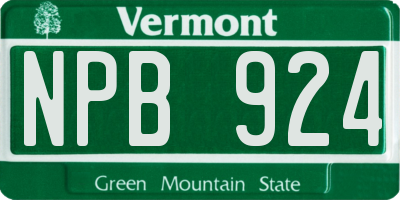 VT license plate NPB924