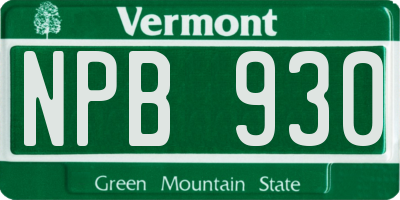 VT license plate NPB930