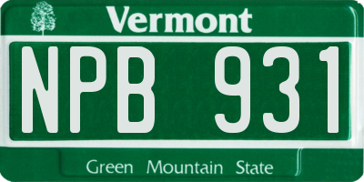 VT license plate NPB931