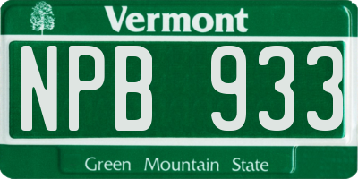 VT license plate NPB933