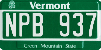 VT license plate NPB937