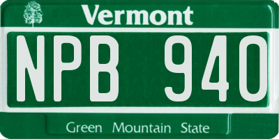 VT license plate NPB940
