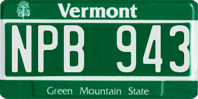 VT license plate NPB943