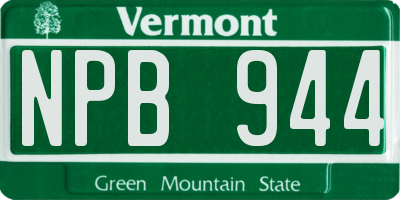 VT license plate NPB944