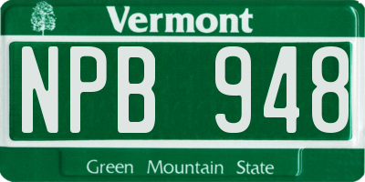 VT license plate NPB948
