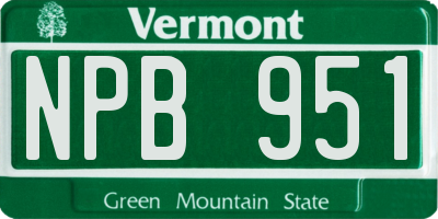 VT license plate NPB951