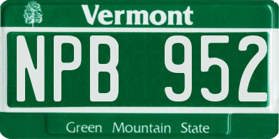 VT license plate NPB952