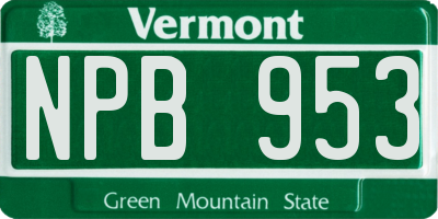 VT license plate NPB953