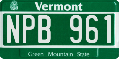 VT license plate NPB961