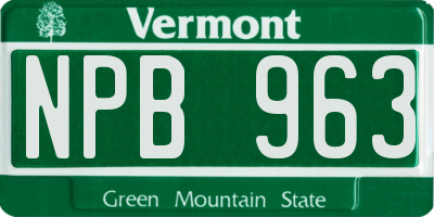 VT license plate NPB963
