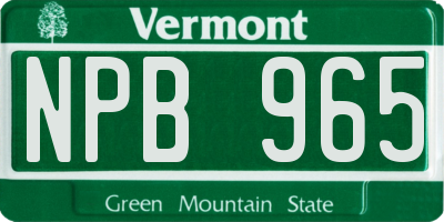 VT license plate NPB965