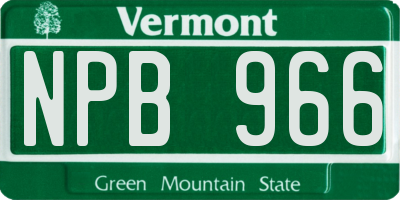 VT license plate NPB966