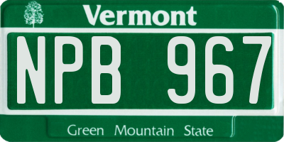 VT license plate NPB967