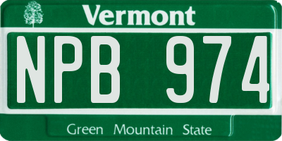 VT license plate NPB974