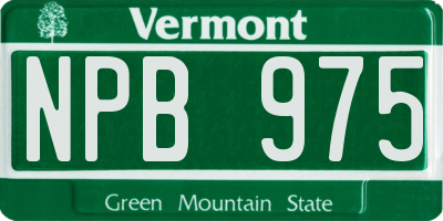 VT license plate NPB975