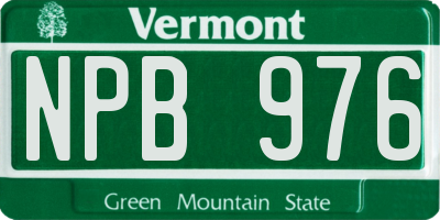 VT license plate NPB976