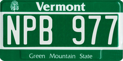 VT license plate NPB977
