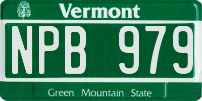 VT license plate NPB979