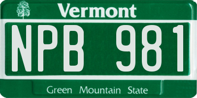 VT license plate NPB981