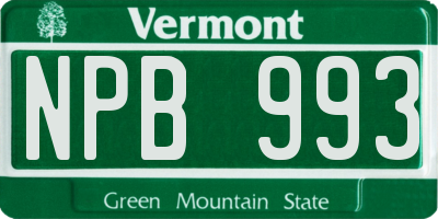 VT license plate NPB993