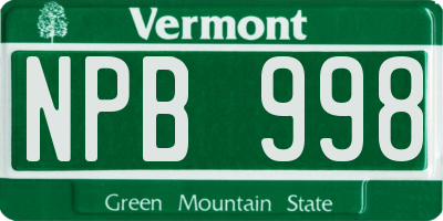 VT license plate NPB998
