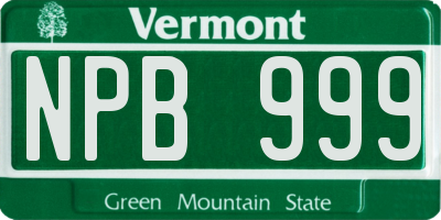 VT license plate NPB999