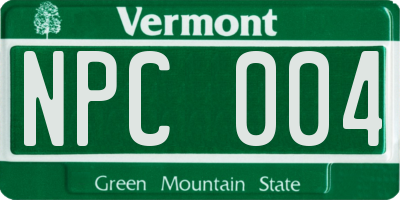 VT license plate NPC004