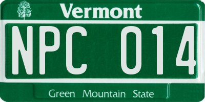 VT license plate NPC014