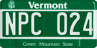 VT license plate NPC024