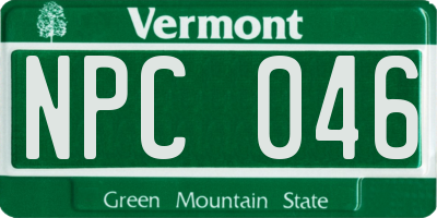 VT license plate NPC046
