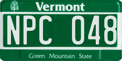 VT license plate NPC048