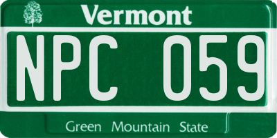 VT license plate NPC059