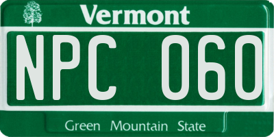 VT license plate NPC060