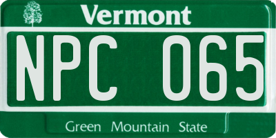 VT license plate NPC065