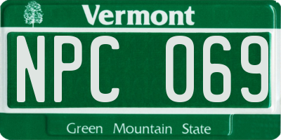 VT license plate NPC069