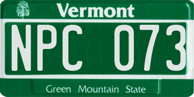 VT license plate NPC073