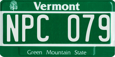 VT license plate NPC079