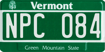 VT license plate NPC084
