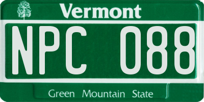 VT license plate NPC088