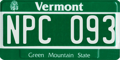VT license plate NPC093