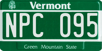 VT license plate NPC095
