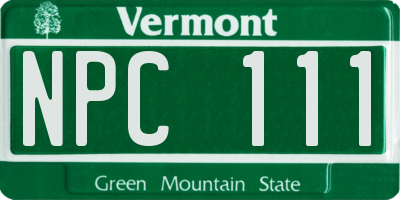 VT license plate NPC111