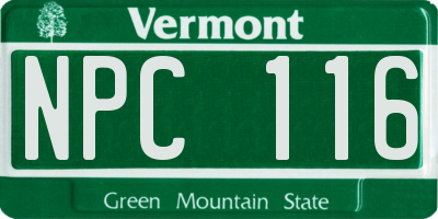 VT license plate NPC116