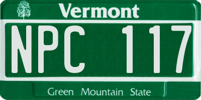 VT license plate NPC117