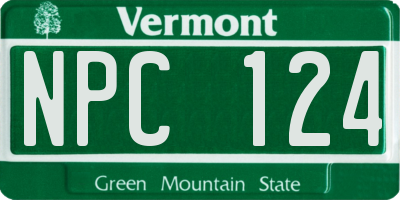 VT license plate NPC124