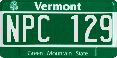 VT license plate NPC129