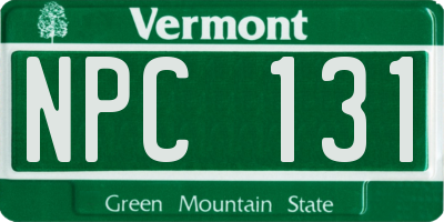 VT license plate NPC131