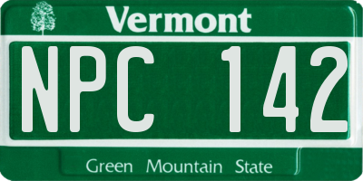 VT license plate NPC142
