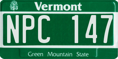 VT license plate NPC147